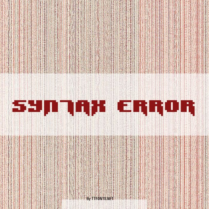 Syntax Error example